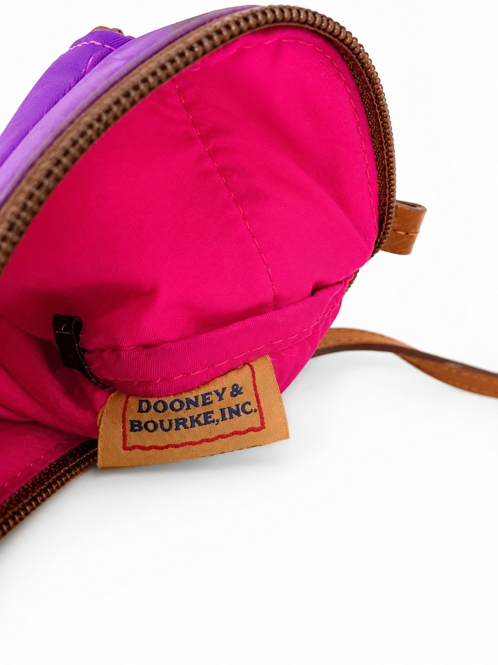 Dooney & Bourke Purple Crossbody with Tan Leather Strap # J158593 - Picture 5 of 8